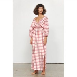 Mara Hoffman Nami Dress in White Red XS